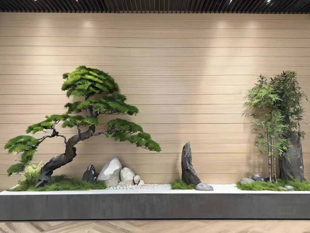 仿真迎客松微景观组合小景