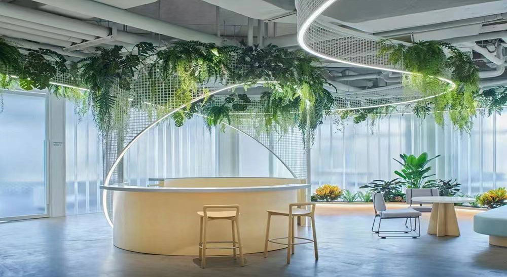 办公室吊顶仿真植物