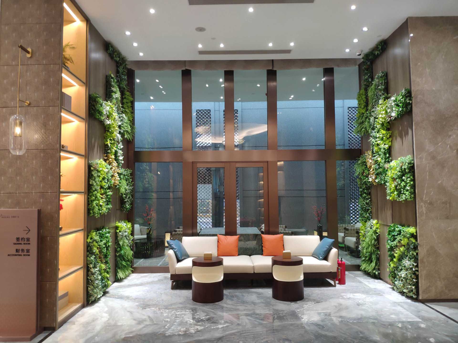 营销中心垂直绿化仿真植物墙