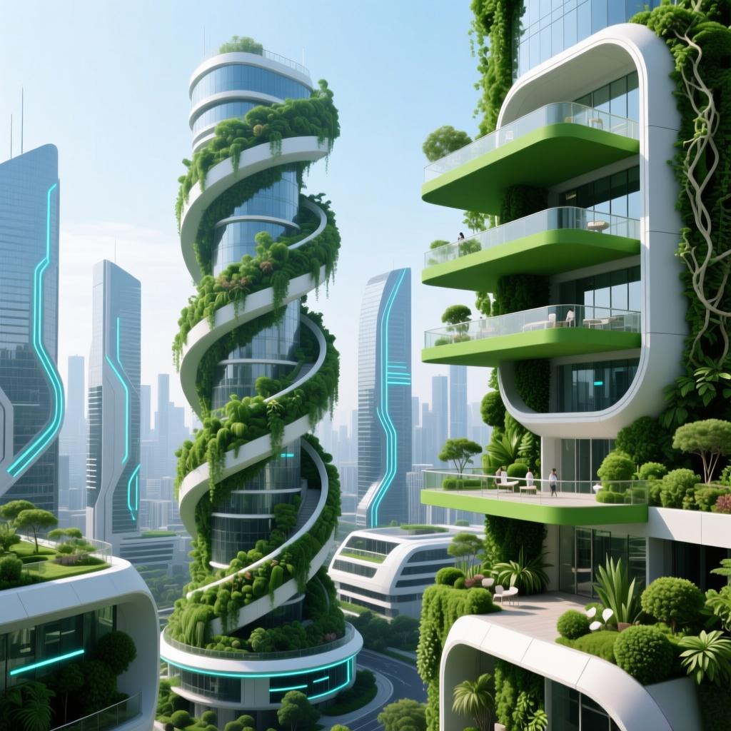 AI建筑垂直绿化效果图2