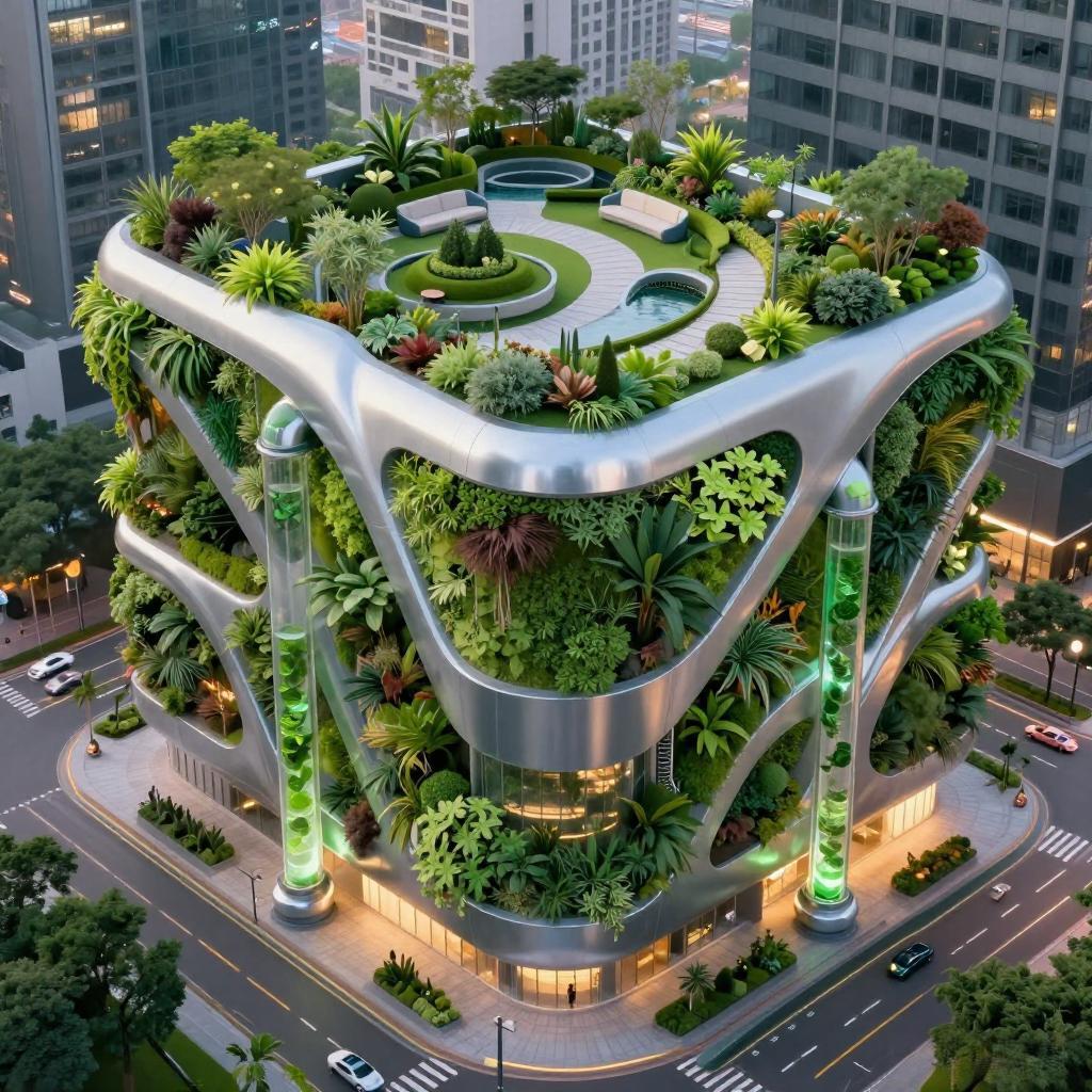 AI建筑垂直绿化效果图3