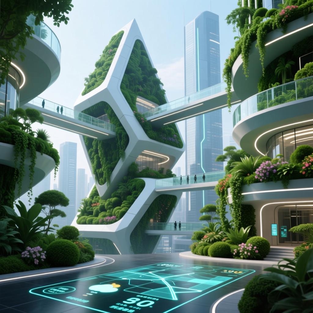 AI建筑垂直绿化效果图4