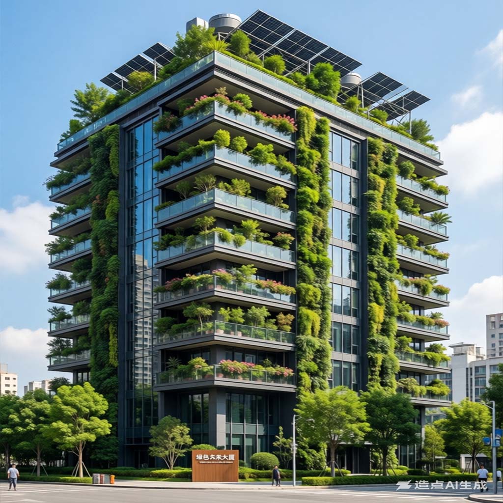 AI建筑垂直绿化效果图6