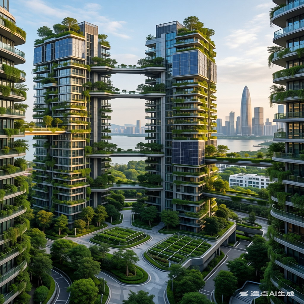 AI建筑垂直绿化效果图9