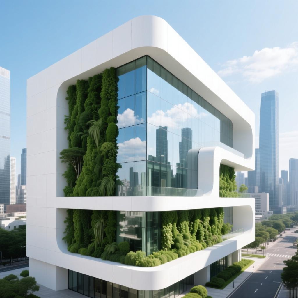 AI建筑垂直绿化效果图10