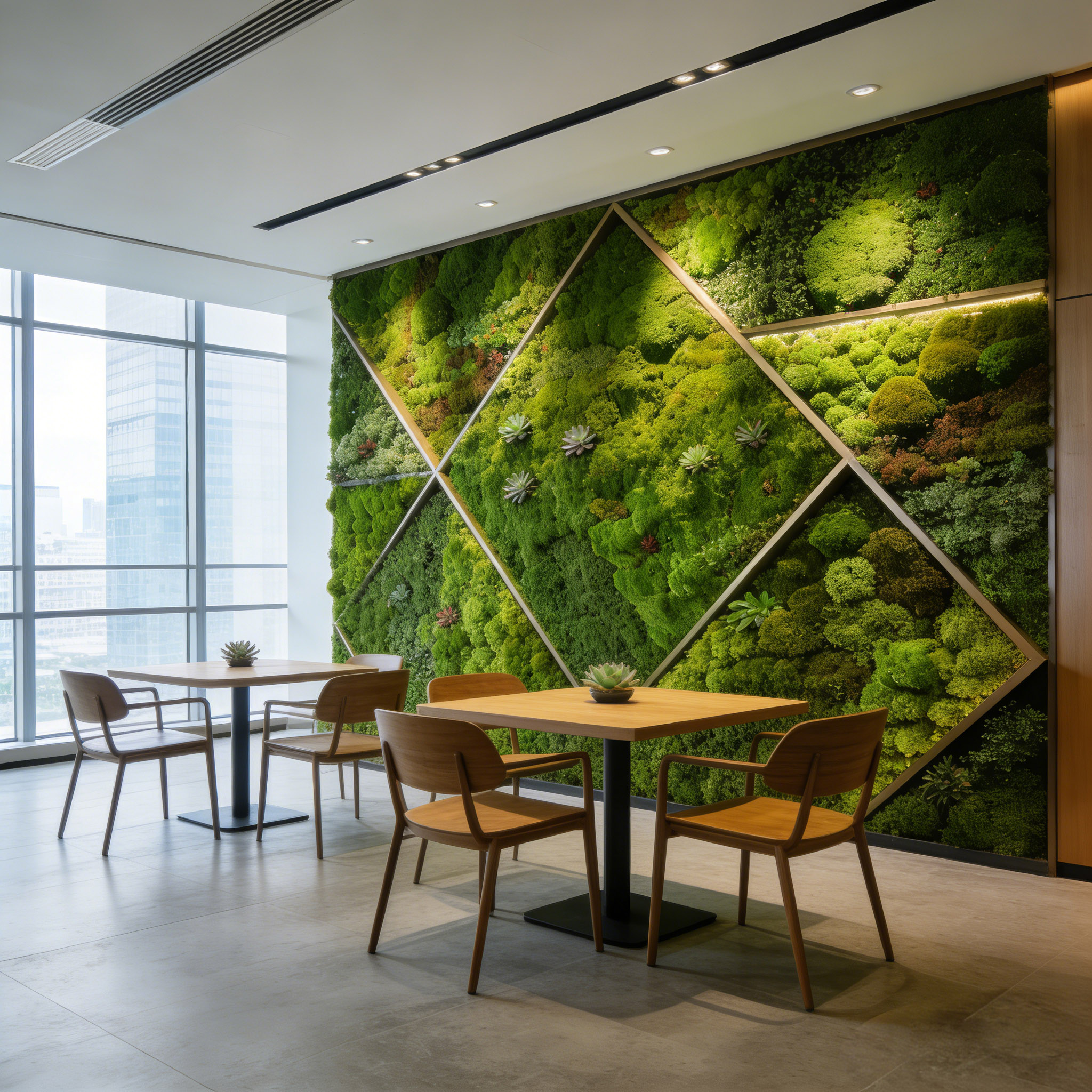 AI办公室垂直绿化永生苔藓效果图19