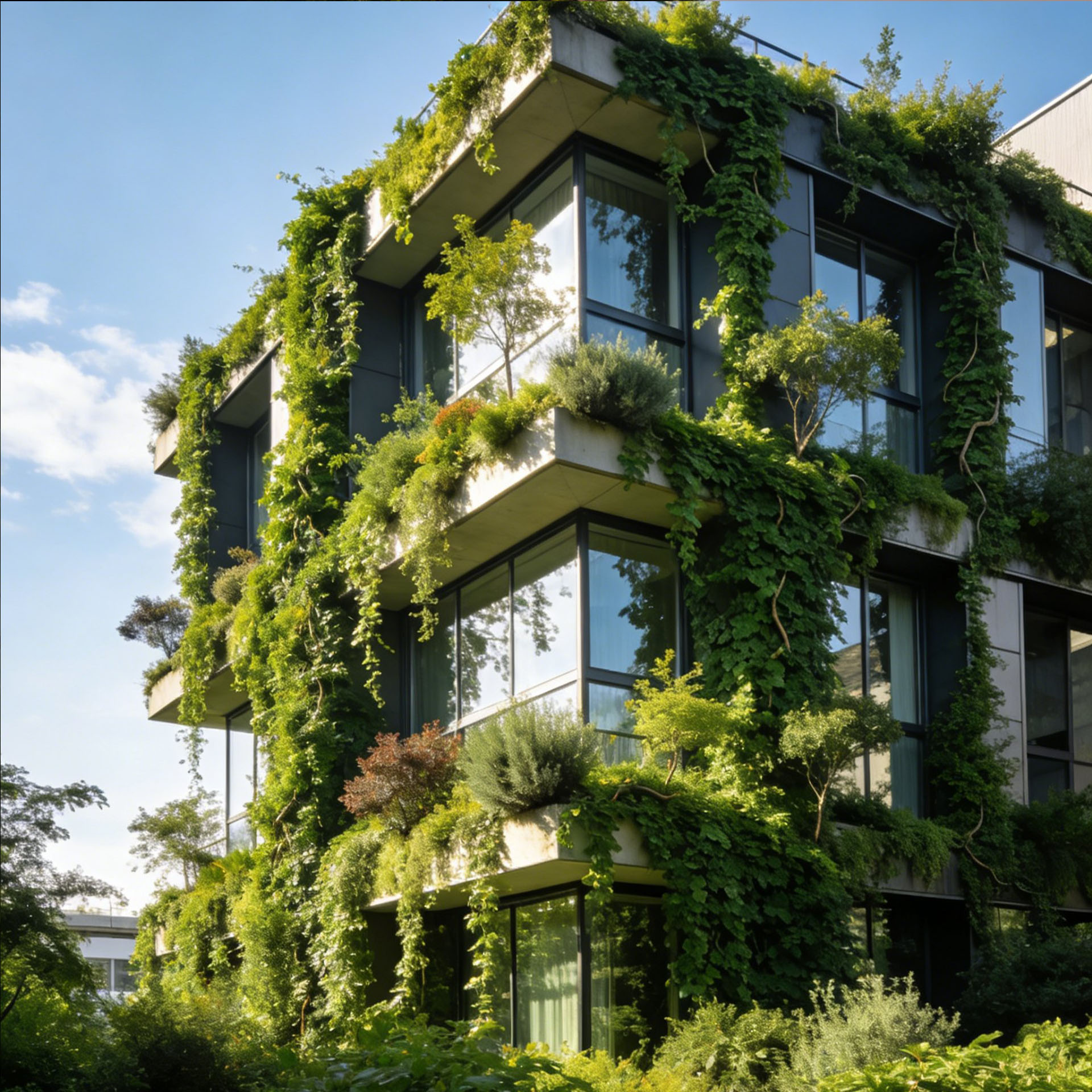 AI建筑垂直绿化植物墙效果图21