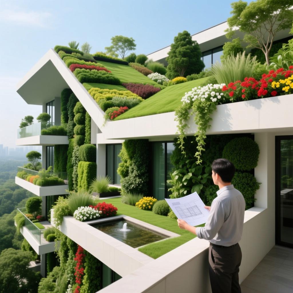 AI建筑垂直绿化效果图11